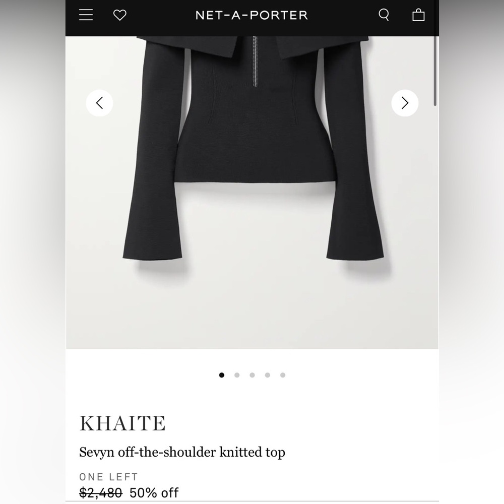 KHAITE Sevyn off-the-shoulder knitted top - Picture 6 of 6